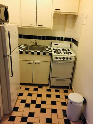 a kitchen with a sink and a stove at Stylish Montreal Apartment: Comfortable Stay in the Golden Square Mile in Montréal