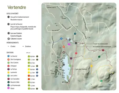 a map showing the locations of reservoirs and cities at Cabin Zoobox 54 in Eastman
