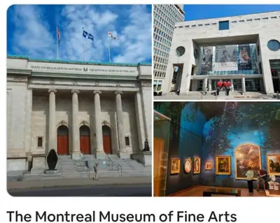a collage of pictures of the museum of fine arts at Private roomC Fee parking 15min downtown in Longueuil